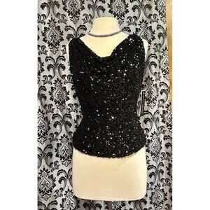 Sequin Embellished Sleeveless Tank Top By Central Park West Size Small NWT MSRP